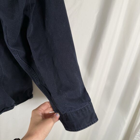 Carhartt Denim Jacket Men's 2XL Blue Button Up Long Sleeve 100% Cotton - Picture 10 of 14